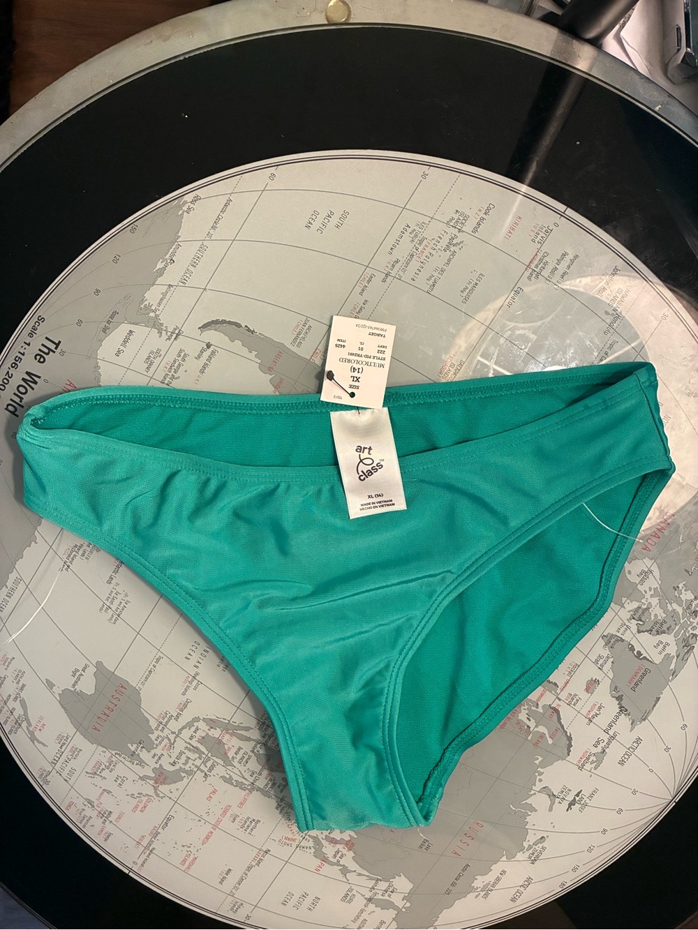 Girls Art Class Green Bikini Bottom Size XL 14 New Without Tags Swim Suit